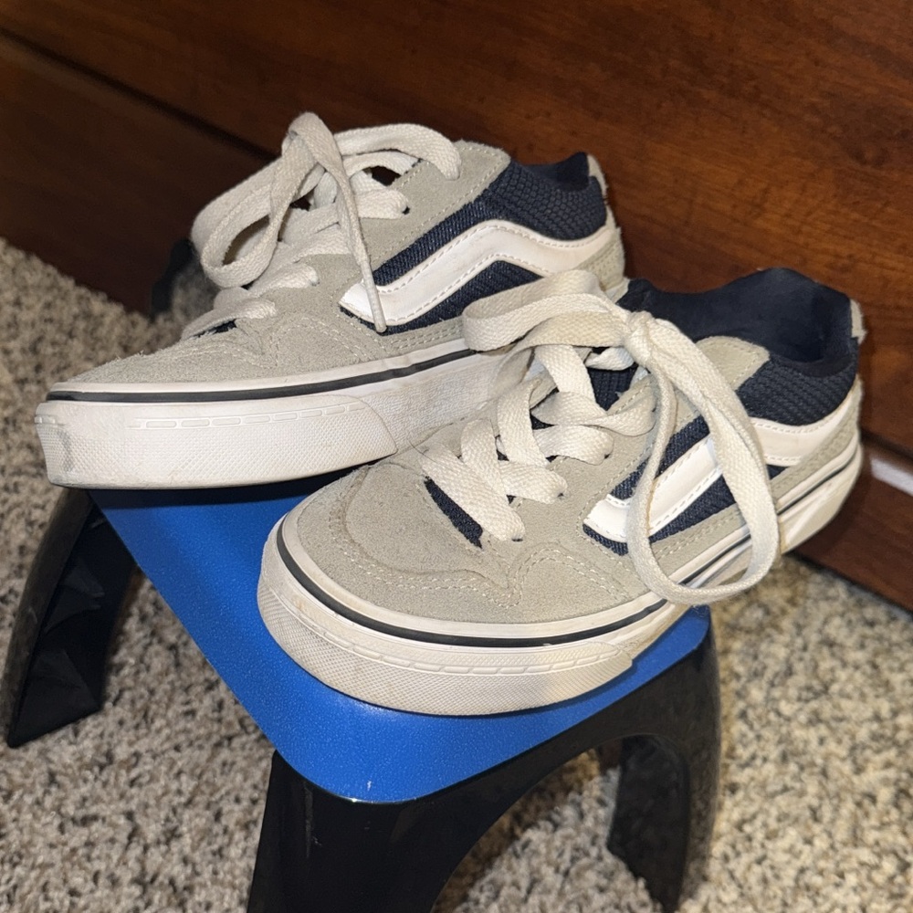 Vans Tan and Blue Sneakers Classic Design